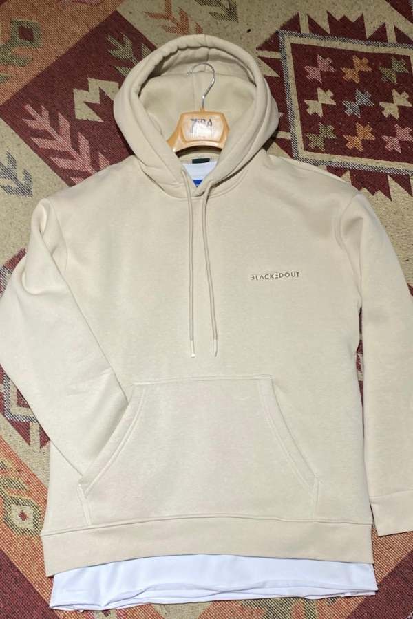 3 İplik Şardonlu Kapüşonlu Kazak