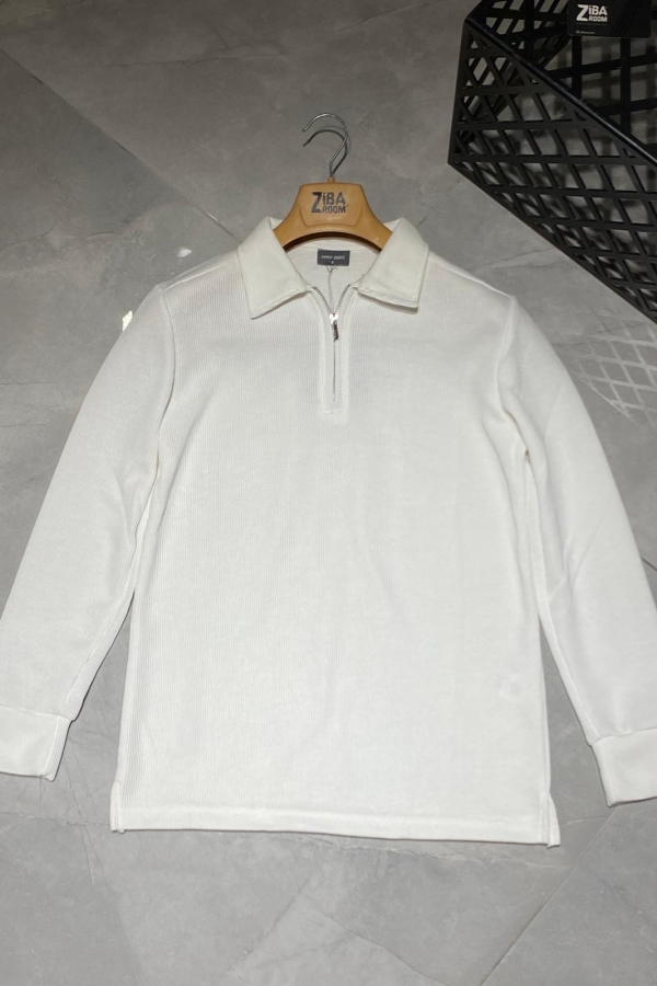 Yakalı Fermuarlı Kazak